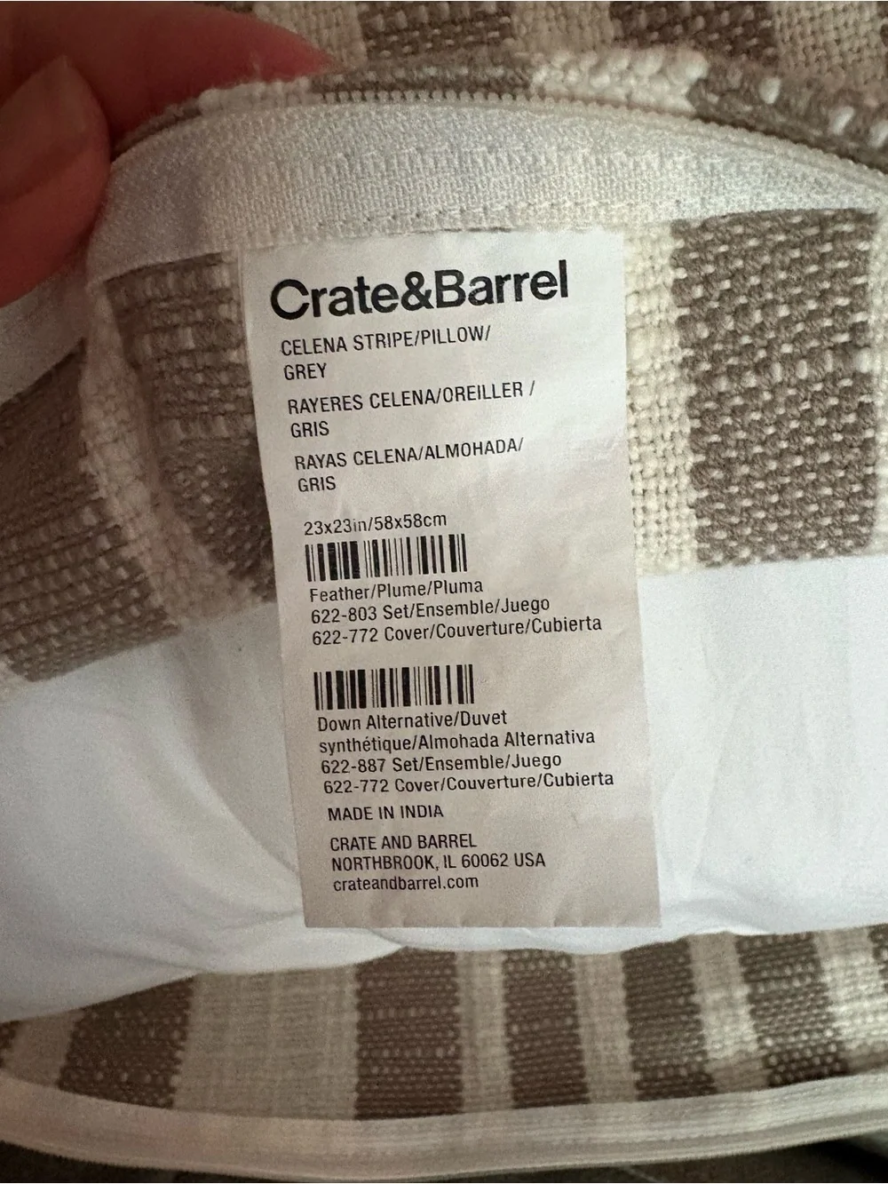 Crate and Barrel cushion covers